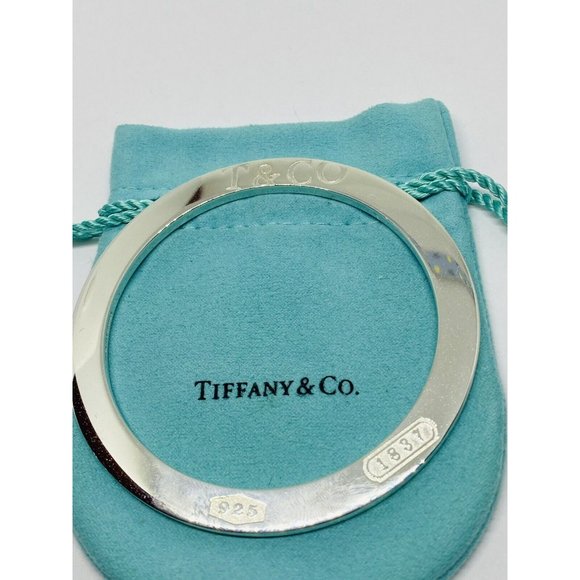 Tiffany & Co 1837  Sterling Silver  935 bracelet. RARE flat disk circle bangle - Picture 2 of 10
